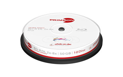 Picture of Primeon BD-R DL 50GB/2-8x Cakebox (10 Disc), Photo-on-disc Surface, Inkjet Fullsize Printable