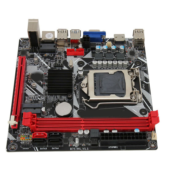 Picture of Computer Motherboard, B75 MS LGA 1155 ITX Gaming Motherboard for Celeron, i3 i5, DDR3 16GB, NVME M.2, M.2, SATA3.0, VGA, PCI E 16X, USB3.0, USB2.0