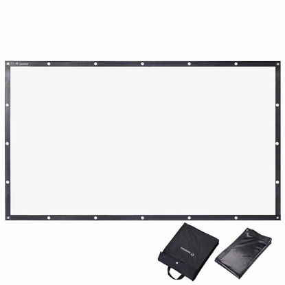Picture of Instahibit 100" 16:9 Foldable Projector Screen Portable Outdoor Backyard Movie Screen Front Projection Screen PVC 3D 4K HD Indoor Home Theater Camping with Carry Bag