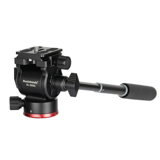 Picture of Koolehaoda Tripod Fluid Head Compact Video Head Pan Tilt Head with Arca-Type Plate for Compact Video Cameras, Mirrorless and DSLR Cameras,Load up to 8.8lbs - VL305Q