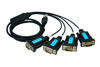 Picture of TECHTOO 4 Port Professional FTDI CHIP USB to Serial RS232 DB9 Adapter Converter Serial Cable 9-Pin Male to Male with Thumbscrews (W/Thumbscrews, 4 RS232 Port)