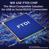 Picture of TECHTOO 4 Port Professional FTDI CHIP USB to Serial RS232 DB9 Adapter Converter Serial Cable 9-Pin Male to Male with Thumbscrews (W/Thumbscrews, 4 RS232 Port)