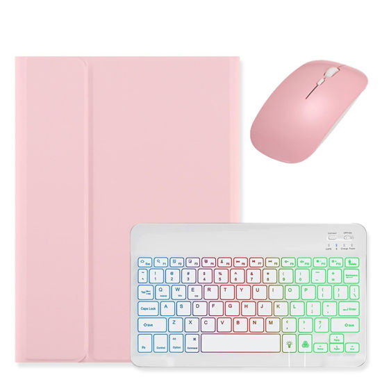Picture of kaidisen Backlit Keyboard for Galaxy Tab A9+ / A9 Plus 11 inch 2023 Tablet SM-X210/X216/X218 Keyboard Case with Mouse, Detachable Backlight Color Keyboard Case,Pink