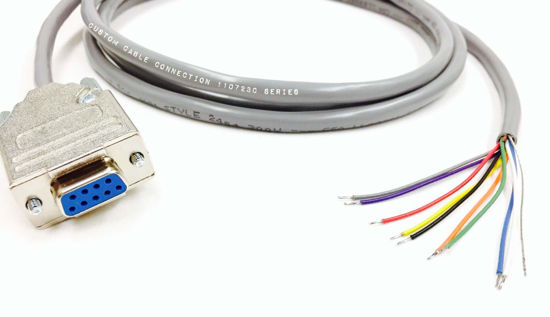 Picture of 3 Foot DB9 Female to Blunt End RS232 Extension Serial Cable - 24 AWG with Grey PVC Jacket - Made in USA by Custom Cable Connection
