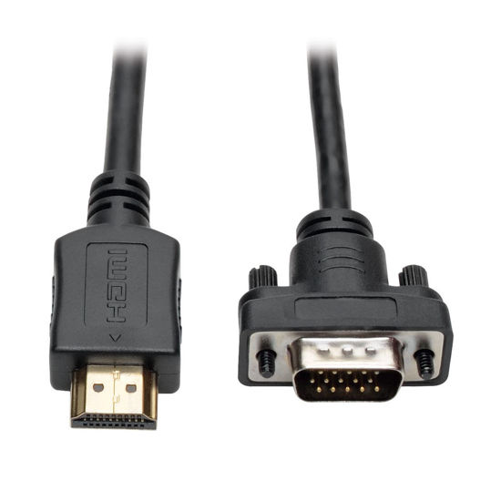 Picture of TRIPP LITE HDMI to VGA Active Adapter Converter Cable, Low Profile, Male-to-Male, 1080p @ 60Hz, 6 Feet / 1.8 Meters, 3-Year Warranty (P566-006-VGA)