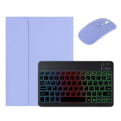 Picture of kaidisen Backlit Keyboard for Galaxy Tab S9 11 inch/Tab S9 FE 10.9 inch/Tab S8 11 inch/Tab S7 11" Keyboard Case with Mouse, Detachable Backlight Color Keyboard Case,Purple+Black