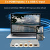 Picture of 4K 60Hz 4x1 HDMI & USB-C Switch | 3 HDMI + 1 USB-C Input, 1 HDMI Output | Compatible w/HDR & Dolby Vision | IR Remote, Auto Switch, CEC, Digital Audio by J-Tech Digital [JTECH-4KSW3H1C]