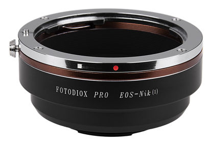 Picture of Fotodiox PRO Lens Mount Adapter, Canon EOS Lens to Nikon 1-Series Camera, fits Nikon V1, J1 Mirrorless Cameras, EOS-Nik(1) PRO