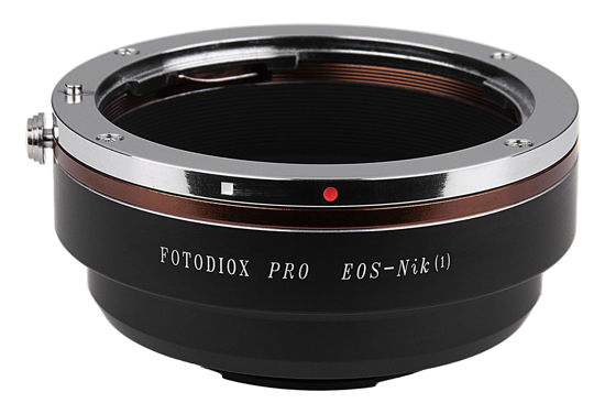 Picture of Fotodiox PRO Lens Mount Adapter, Canon EOS Lens to Nikon 1-Series Camera, fits Nikon V1, J1 Mirrorless Cameras, EOS-Nik(1) PRO