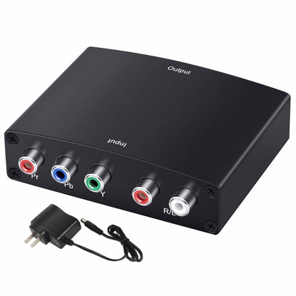 Picture of MISOTT Component to HDMI Converter, 1080P YPbPr to HDMI Converter, 5RCA RGB to HDMI Converter, Component Input HDMI Output Adapter