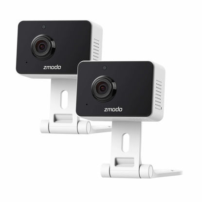 Picture of Zmodo 1080p Mini WiFi Pet Camera Two-Way Audio Smart Home Camera with Night Vision, Compatible with Alexa & the Google Assistant (2 Pack)