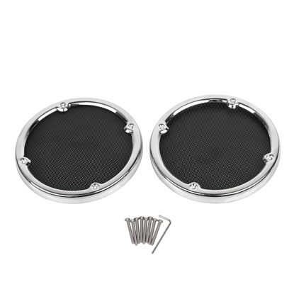 Picture of XMMT Chrome Tour Pak Speaker Trim Cover for Harley Touring Electra Glide Ultra Limited Road Glide Street Glide Trike Tri Glide 2014-2023
