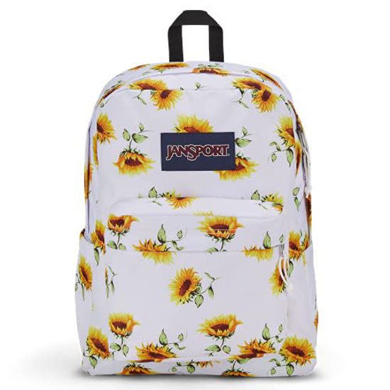 Picture of JanSport Superbreak Plus Backpack - School, Work, Travel, or Laptop Bookbag with Water Bottle Pocket, Sunflowers White