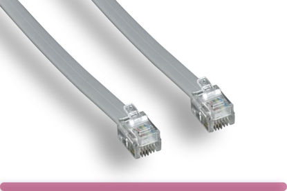 Picture of RiteAV - 100FT (30.5M) RJ12/M to RJ12/M 6P6C Straight for Data Phone Line Cord - Gray