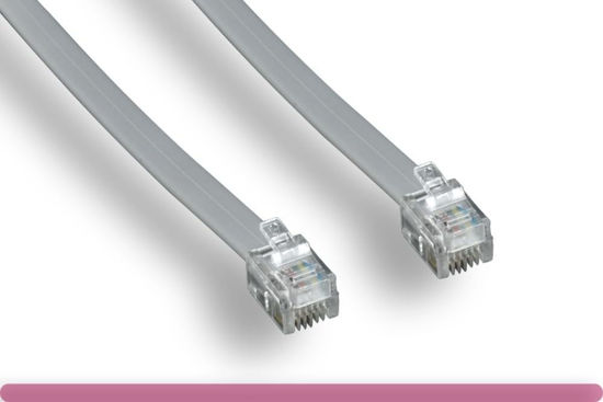 Picture of RiteAV - 100FT (30.5M) RJ12/M to RJ12/M 6P6C Straight for Data Phone Line Cord - Gray