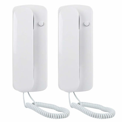 Picture of Maxmartt 2 Pcs Wired Intercom Phone AC DC Two Way Intercom Doorphone Home Room Intercome Phone Indoor Telephone Audio Non-Visual Interphone for Villa Home Office