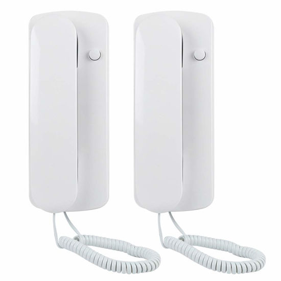 Picture of Maxmartt 2 Pcs Wired Intercom Phone AC DC Two Way Intercom Doorphone Home Room Intercome Phone Indoor Telephone Audio Non-Visual Interphone for Villa Home Office