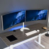 Picture of VIVO Premium Dual Ultra Wide LCD LED 27 to 38 inch Monitor Desk Stand, Heavy Duty, Free-Standing Telescoping Arms, Flush Wall Setup, Fits 2 Screens, White, STAND-TS38BW