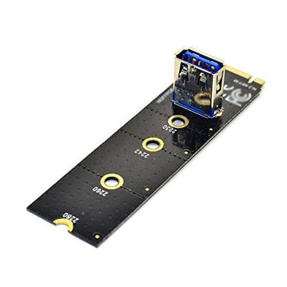 Picture of Tekit NGFF M.2 to USB 3.0 PCI-E Riser Card M2 Slot Extender Adapter for BTC/ETH Mining,NGFF M.2 to PCI-E X16 Slot Transfer Card Mining Pcie Riser Card VGA Extension Cable (5PCS)