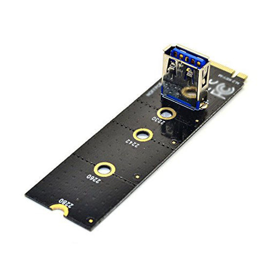 Picture of Tekit NGFF M.2 to USB 3.0 PCI-E Riser Card M2 Slot Extender Adapter for BTC/ETH Mining,NGFF M.2 to PCI-E X16 Slot Transfer Card Mining Pcie Riser Card VGA Extension Cable (5PCS)
