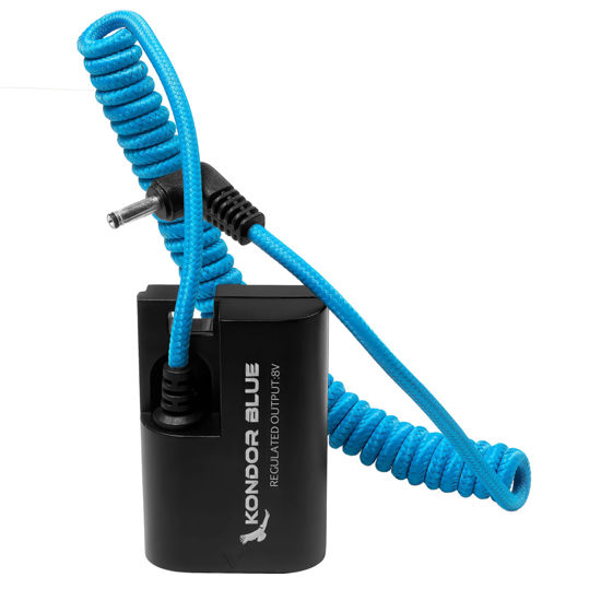 Picture of KONDOR BLUE | DC 1.35/3.5 to Canon LPE6 Dummy Battery Cable | Blue