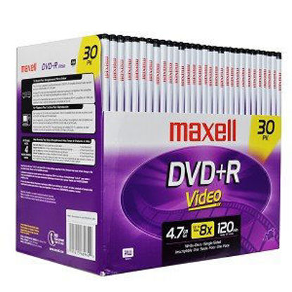 Picture of Maxell 8X 4.7GB 120-Minute DVD+R Media 30-Pack w/DVD Cases