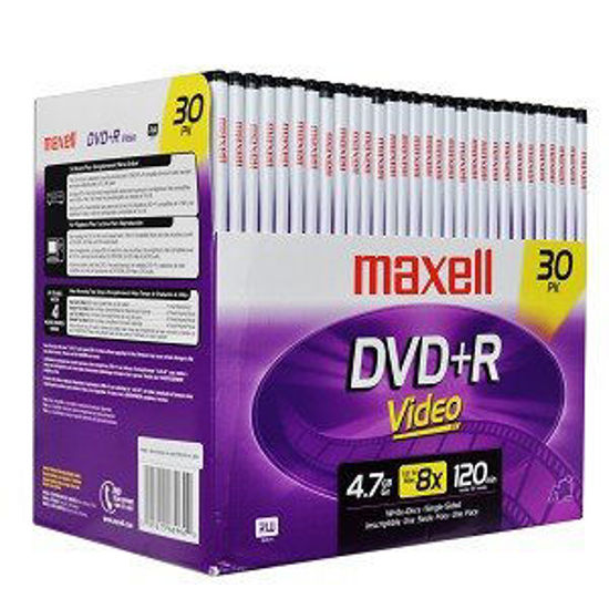 Picture of Maxell 8X 4.7GB 120-Minute DVD+R Media 30-Pack w/DVD Cases