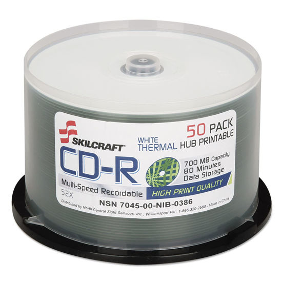 Picture of 7045016269521, CD-R Recordable Disc, 700M/80 min, 52x, Spindle