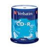 Picture of Verbatim CD-R Recordable Media, Spindle, 700MB/80 Minutes, Pack of 100