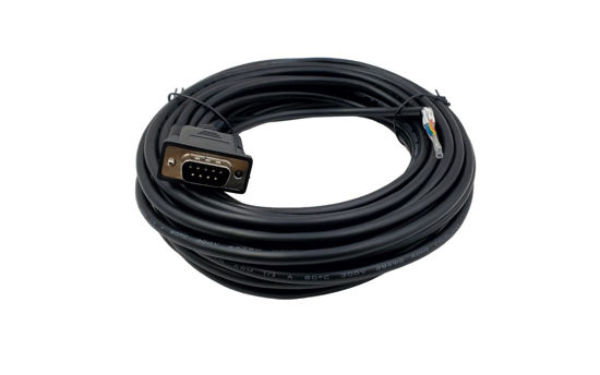 Picture of Compucableplususa.com Best Industrial Serial DB9 D-Sub 9 Pin RS232 Serial Cable with Bare Wire - 28 AWG with Black PVC Jacket (Male_35 Feet)