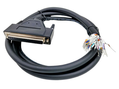 Picture of CompuCablePlusUSA.com Best Industrial Serial DB37 D-Sub 37 Pin RS232 Serial Cable with Bare Wire - 28 AWG with Black PVC Jacket. (10 Feet, Female)