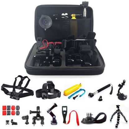 Picture of GPCT 26-in-1 Mount Accessory Kit for GoPro Hero 1/2/3/3+/4/5 Camera (Go Pro Filming Essentials for Quality Video Recording, Includes Carrying Case, Head Mount, Tripod, Arm, Handlebar Mount, and More)