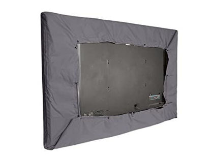 Picture of Covermates Outdoor Half TV Cover - Up to 70 Inches, Durable Polyester, Weatherproof, Dustproof, Draw Cord Closure, Outdoor TV Covers-Charcoal