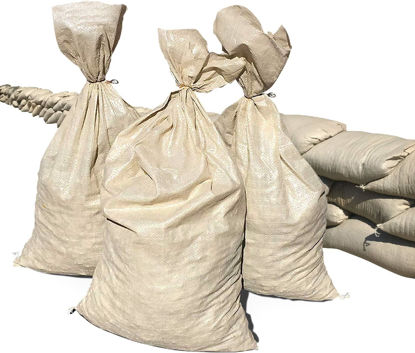 Picture of Sandbaggy Sandbags (14" x 26") | Military Grade | Protects Homes & Businesses from Flooding | Sand Bags Trusted by US Military & Forest Service (50, Beige)