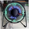 Picture of ABOOFAN 2pcs Desk Display Build Portable Clock Mini LED with Temperature USB Metal Calendar Cooling Message Home Small for Office Desktop and Fan in