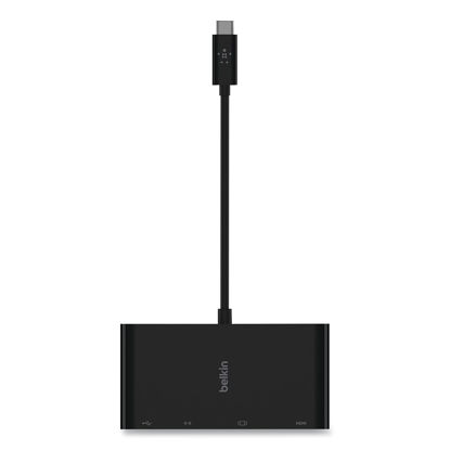Picture of Belkin USB-C Multimedia Adapter, HDMI/Ethernet/USB-A/USB-C/VGA, 4.33", Black