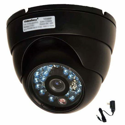 Picture of VideoSecu CCTV Security Day Night Vision Outdoor CCD Dome Camera Vandal-Proof 3.6mm Wide View Angle Lens 480TVL with Power Supply MC8