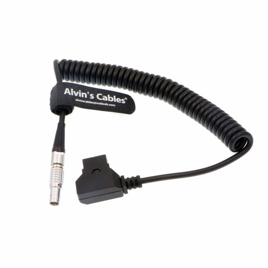 Picture of Alvin's Cables Power Coiled Cable for Bartech Focus Device Receiver 2 Pin Male to D TAP Male Cord