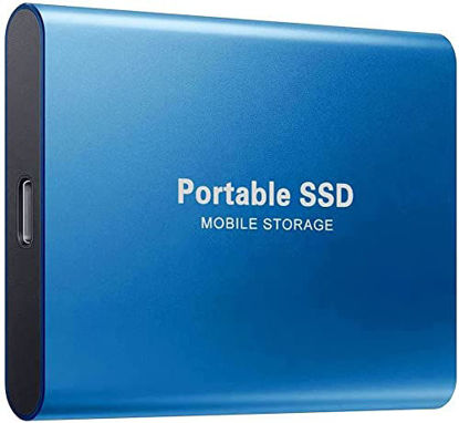Picture of Portable SSD 2TB External Hard Drive Mobile Solid State Drive Portable Hard Drive for PC Laptop and Mac Data Storage and Transfer (2TB, Blue)