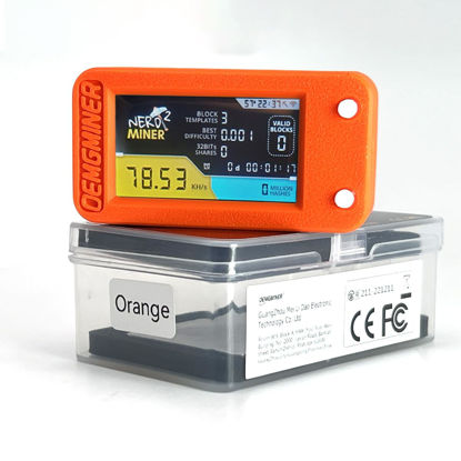 Picture of NerdMiner V2 Pro 78KH/s T-Display S3 Bitcoin Solo Lottery Miner Win 3.125 BTC with Low Power Consumption - WiFi Connection, and USB-C Power (NerdMiner V2 Pro-Orange)