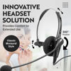 Picture of INNOTALK - Polycom Phone Classic Mono Office Phone Headset & QD Pigtail Adapter with Noise-Canceling Mic, Call Center Phone Headset, Headset for Polycom, Mitel, and More, Wired Headset for Desk Phone