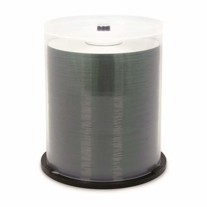 Picture of CD-R 700MB 52X Shiny Silver Silk Screen Printable, Hub Printable - 100pk Spindle