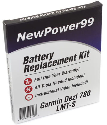Picture of NP99sp NewPower99 Battery Replacement Kit for Garmin Dezl 780 LMT-S with Installation Video, Tools, and Extended Life Battery.