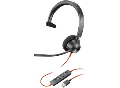 Picture of Plantronics Poly ( + Polycom) - Blackwire 3310 USB-A - Wired, Single Ear (Mono) Headset with Boom Mic - USB-A to Connect to Your PC and/or Mac - Works with Teams, Zoom & More,Black,BW3310