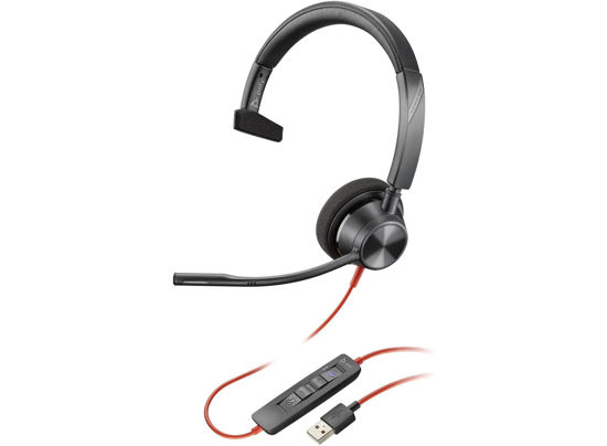 Picture of Plantronics Poly ( + Polycom) - Blackwire 3310 USB-A - Wired, Single Ear (Mono) Headset with Boom Mic - USB-A to Connect to Your PC and/or Mac - Works with Teams, Zoom & More,Black,BW3310