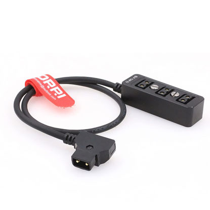 Picture of DRRI 3 Port P-tap to Dtap Metal Power Distribution Box with 1/4" Thread for ARRI Red Tilta Handle BMPCC 4K 6K (Black)