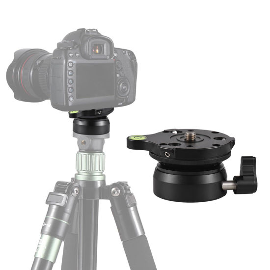 Picture of Andoer Leveling Base for Tripod Bubble Level Adjustment Plate for Head Tripod Aluminium 15° Tilt Compatible with DSLR Cameras Canon Nikon Sony