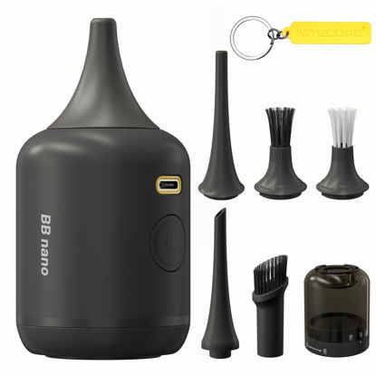 Picture of NITECORE BB Nano Portable Versatile Electronic Photography Air Blower with NIA007 Extension Vacuum Kit, NIA008 Enhanced Cleaning Kit, NITECORE Tag
