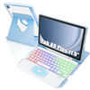 Picture of MePadKey Touchpad Keyboard Case for Samsung Galaxy Tab A9 Plus 11 inch SM-X210/X215/X216, 360 Degree Rotating Cover with Color Backlight Magnetic Removable Keyboard for Tablet A9+ (Sky Blue+White)