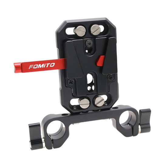 Picture of HangTon V Mount Battery Plate V-Lock 15mm Rail Rod Clamp Mount for Sony Canon ARRI RED Panasonic Nikon Camera Power Supply, for Anton-Bauer Pana-Sonic Bebob Fxlion SWIT